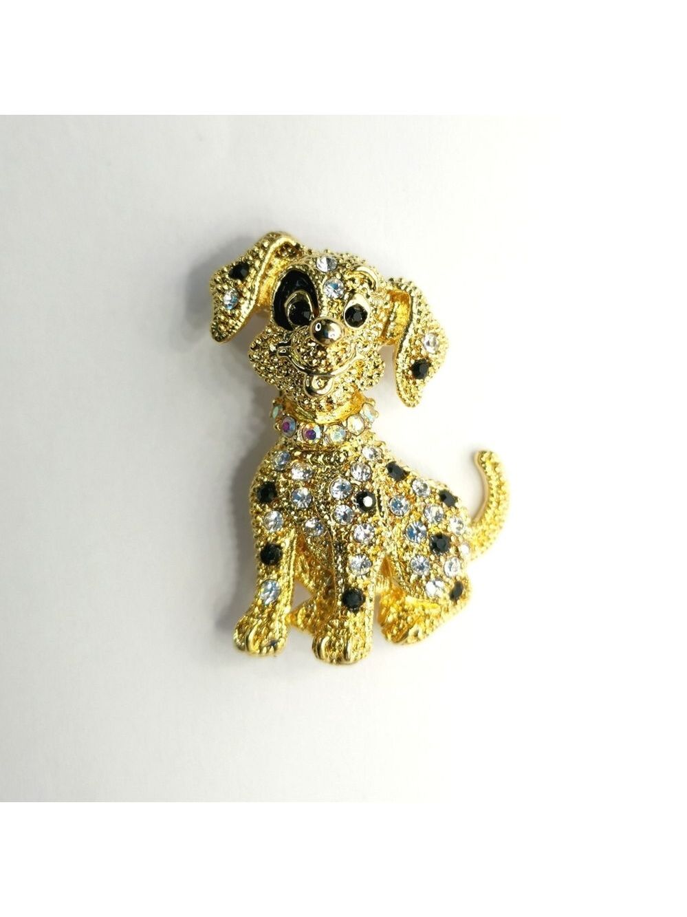 Golden crystal Puppy Dog brooch pin 🆕